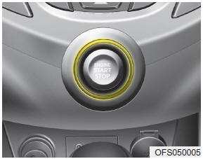 Hyundai Veloster: Illuminated engine start/stop button. Whenever the front door is opened, the engine start/stop button will illuminate