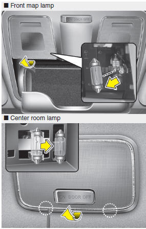 Hyundai Veloster: Interior light bulb replacement. 