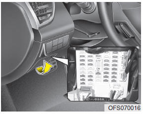 Hyundai Veloster: Instrument panel fuse replacement. Mode switch