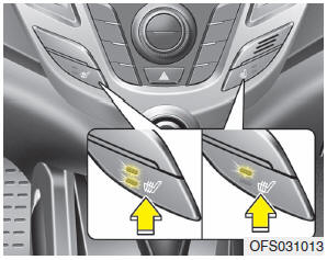 Hyundai Veloster: Front seat adjustment. Seat warmer (if equipped)