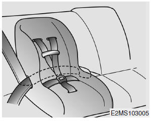 Hyundai Veloster: Using a child restraint system. Placing a passenger seat belt into the automatic locking mode