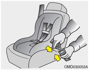 Hyundai Veloster: Using a child restraint system. To install a child restraint system on the outboard or center rear seats, do