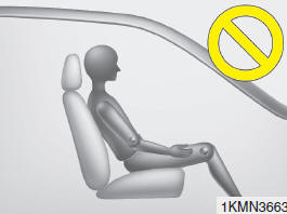 Hyundai Veloster: Main components of occupant classification system. - Never sit with hips shifted towards the front of the seat.