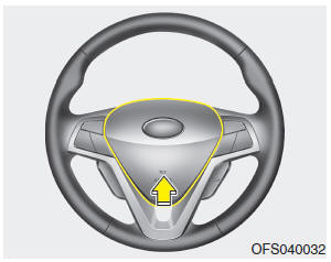 Hyundai Veloster: Horn. To sound the horn, press the horn symbol on your steering wheel.