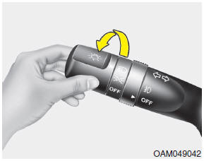 Hyundai Veloster: Lighting control. Headlight position ()