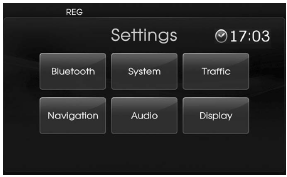 Hyundai Veloster: Control Panel.  Press and hold to check the device ID, the software version, the navigation