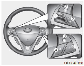 Hyundai Veloster: Audio remote control. The steering wheel audio remote control switch is installed to promote safe driving.