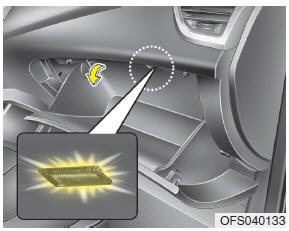 Hyundai Veloster: Glove box lamp. The glove box lamp comes on when the glove box is opened.