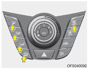 Hyundai Veloster: Heating and air conditioning. Mode selection