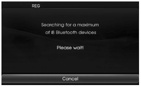 Hyundai Veloster: Connecting your unit and bluetooth phone. 4.Touch a bluetooth phone you desire from the Bluetooth devices screen.
