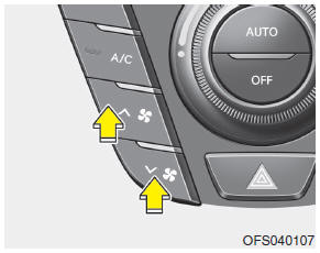 Hyundai Veloster: Manual heating and air conditioning. Fan speed control
