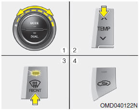 Hyundai Veloster: Automatic climate control system. To defog inside windshield