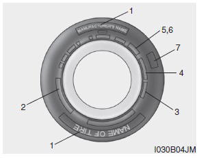 Hyundai Veloster: Tire sidewall labeling. This information identifies and describes the fundamental characteristics of